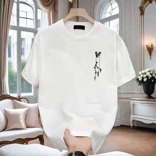T-shirt Oversize blanc Minimaliste “V Hand” – Style Streetwear Premium